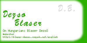 dezso blaser business card